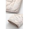 imagechouyatou Womens Winter Lightweight Quilted Jacket Contrast Color Collar Utility Puffer Jacket Down CoatBeige