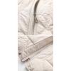 imagechouyatou Womens Winter Lightweight Quilted Jacket Contrast Color Collar Utility Puffer Jacket Down CoatBeige