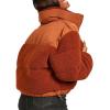 imagechouyatou Womens Winter Warm Cropped Sherpa Puffer Jacket Casual Zip Up Baggy Quilted Down CoatReddish Brown