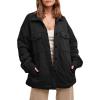 imagechouyatou Womens Fall Winter Lightweight Quilted Jacket Button Up Padded Oversized Down Puffer JacketBlack