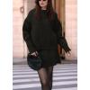 imagechouyatou Womens 2 Piece Sweater Skirt Sets Casual Loose Pullover Tops Mini Knitted Skirt Two Piece OutfitsCoffee