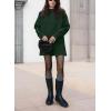 imagechouyatou Womens 2 Piece Sweater Skirt Sets Casual Loose Pullover Tops Mini Knitted Skirt Two Piece OutfitsGreen
