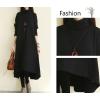 imagechouyatou Womens Casual Turtleneck Long Sleeve Irregular Swing Sweater Long Dress with PocketBlack