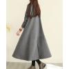 imagechouyatou Womens Casual Turtleneck Long Sleeve Irregular Swing Sweater Long Dress with PocketGray