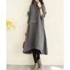 imagechouyatou Womens Casual Turtleneck Long Sleeve Irregular Swing Sweater Long Dress with PocketGray