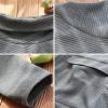 imagechouyatou Womens Casual Turtleneck Long Sleeve Irregular Swing Sweater Long Dress with PocketGray