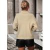 imagechouyatou Womens Oversized Fringe Tassel Sweater Long Sleeve Turtleneck Knitted Pullover Jumper TopsApricot