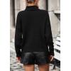 imagechouyatou Womens Oversized Fringe Tassel Sweater Long Sleeve Turtleneck Knitted Pullover Jumper TopsBlack