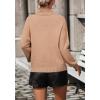 imagechouyatou Womens Oversized Fringe Tassel Sweater Long Sleeve Turtleneck Knitted Pullover Jumper TopsKhaki