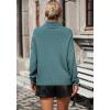 imagechouyatou Womens Oversized Fringe Tassel Sweater Long Sleeve Turtleneck Knitted Pullover Jumper TopsTurquoise Blue