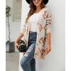 imagechouyatou Womens Western Aztec Print Button Down Boyfriend Knit Cardigan Sweaters with PocketsBeige Blue