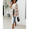 imagechouyatou Womens Western Aztec Print Button Down Boyfriend Knit Cardigan Sweaters with PocketsBeige Blue