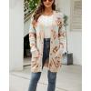 imagechouyatou Womens Western Aztec Print Button Down Boyfriend Knit Cardigan Sweaters with PocketsBeige Blue