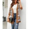 imagechouyatou Womens Western Aztec Print Button Down Boyfriend Knit Cardigan Sweaters with PocketsBrown Plaid