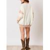 imagechouyatou Womens Y2K Ribbed Knit Sweater 12 Button Color Block Striped Spliced Sweater Pullover TopsKhaki