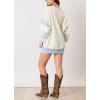 imagechouyatou Womens Y2K Ribbed Knit Sweater 12 Button Color Block Striped Spliced Sweater Pullover TopsLight Blue
