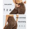 imageSTYLEWORD Womens Leggings High Waist Naked Feeling Pattern Yoga Pants Tummy Control Workout Running Elastic TightsBrown Leopard19088XL