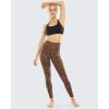imageSTYLEWORD Womens Leggings High Waist Naked Feeling Pattern Yoga Pants Tummy Control Workout Running Elastic TightsBrown Leopard19088XL