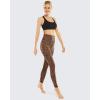 imageSTYLEWORD Womens Leggings High Waist Naked Feeling Pattern Yoga Pants Tummy Control Workout Running Elastic TightsBrown Leopard19088XL
