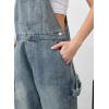 imagechouyatou Womens Casual Baggy Denim Bib Overall Straight Leg Y2K Mid Rise Boyfriend Jeans JumpsuitDusty Blue