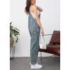 imagechouyatou Womens Casual Baggy Denim Bib Overall Straight Leg Y2K Mid Rise Boyfriend Jeans JumpsuitDusty Blue