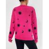imagechouyatou Womens Cute Graphic Pattern Crew Neck Jacquard Knit Ugly Sweater Pullover TopsRose Red
