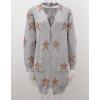imagechouyatou Womens Star Print Long Sleeve Open Front Long Cardigan Sweaters with PocketsGray