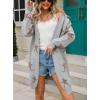 imagechouyatou Womens Star Print Long Sleeve Open Front Long Cardigan Sweaters with PocketsGray