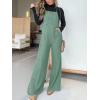 imagechouyatou Womens Vintage Spaghetti Strap Denim Bib Overalls Wide Leg Jeans Pants JumpsuitGreen