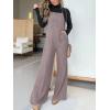 imagechouyatou Womens Vintage Spaghetti Strap Denim Bib Overalls Wide Leg Jeans Pants JumpsuitLight Purple