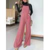 imagechouyatou Womens Vintage Spaghetti Strap Denim Bib Overalls Wide Leg Jeans Pants JumpsuitPink