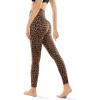 imageSTYLEWORD Womens Leggings High Waist Naked Feeling Pattern Yoga Pants Tummy Control Workout Running Elastic TightsBrown Leopard19088XL