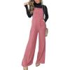 imagechouyatou Womens Vintage Spaghetti Strap Denim Bib Overalls Wide Leg Jeans Pants JumpsuitPink