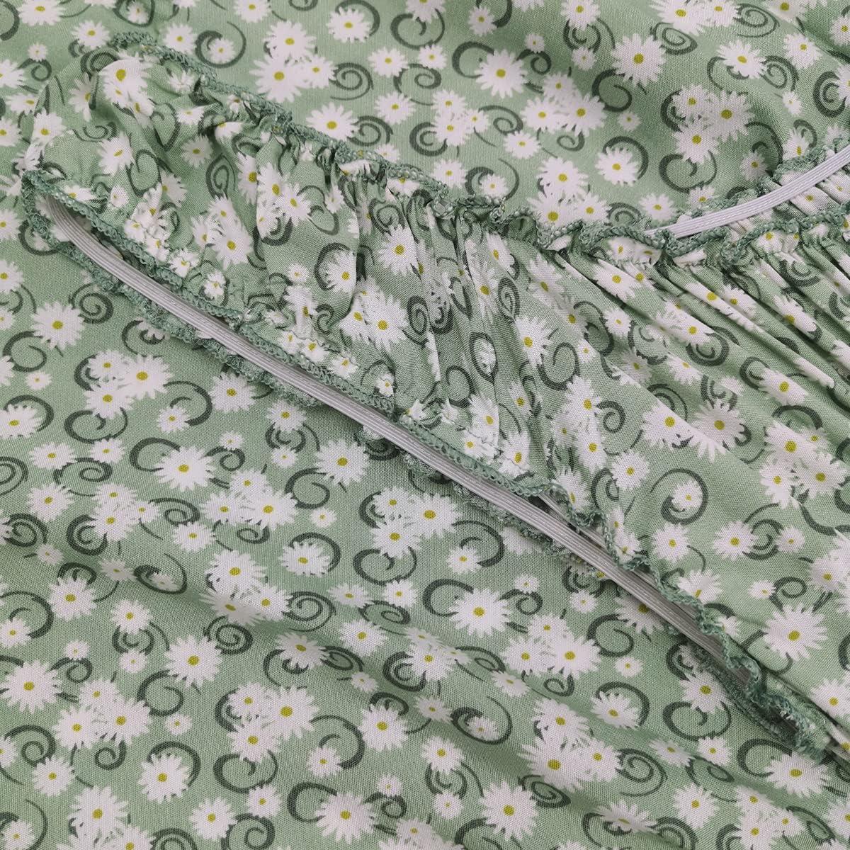 imageOSTOO Womens 2025 Summer Boho Floral Print Tiered Casual Flowy Long Maxi DressLittle Green Flowers