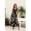 imageOSTOO Womens 2025 Summer Boho Floral Print Tiered Casual Flowy Long Maxi DressBlack Leaf Flower