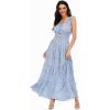 imageOSTOO Womens 2025 Summer Boho Floral Print Tiered Casual Flowy Long Maxi DressBlue