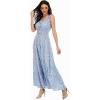 imageOSTOO Womens 2025 Summer Boho Floral Print Tiered Casual Flowy Long Maxi DressBlue