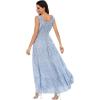 imageOSTOO Womens 2025 Summer Boho Floral Print Tiered Casual Flowy Long Maxi DressBlue
