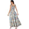 imageOSTOO Womens 2025 Summer Boho Floral Print Tiered Casual Flowy Long Maxi DressBlue Cashew Floral