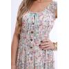 imageOSTOO Womens 2025 Summer Boho Floral Print Tiered Casual Flowy Long Maxi DressBlue Flower
