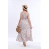 imageOSTOO Womens 2025 Summer Boho Floral Print Tiered Casual Flowy Long Maxi DressBlue Flower