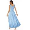 imageOSTOO Womens 2025 Summer Boho Floral Print Tiered Casual Flowy Long Maxi DressBlue Plaid