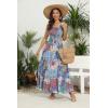 imageOSTOO Womens 2025 Summer Boho Floral Print Tiered Casual Flowy Long Maxi DressBlue Purple Green Flower