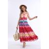 imageOSTOO Womens 2025 Summer Boho Floral Print Tiered Casual Flowy Long Maxi DressColor Striped