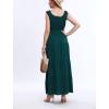 imageOSTOO Womens 2025 Summer Boho Floral Print Tiered Casual Flowy Long Maxi DressDark Green