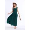 imageOSTOO Womens 2025 Summer Boho Floral Print Tiered Casual Flowy Long Maxi DressDark Green