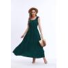 imageOSTOO Womens 2025 Summer Boho Floral Print Tiered Casual Flowy Long Maxi DressDark Green