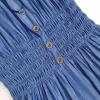 imageOSTOO Womens 2025 Summer Boho Floral Print Tiered Casual Flowy Long Maxi DressDeep Blue Denim