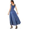 imageOSTOO Womens 2025 Summer Boho Floral Print Tiered Casual Flowy Long Maxi DressDeep Blue Denim