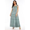 imageOSTOO Womens 2025 Summer Boho Floral Print Tiered Casual Flowy Long Maxi DressFlower Green